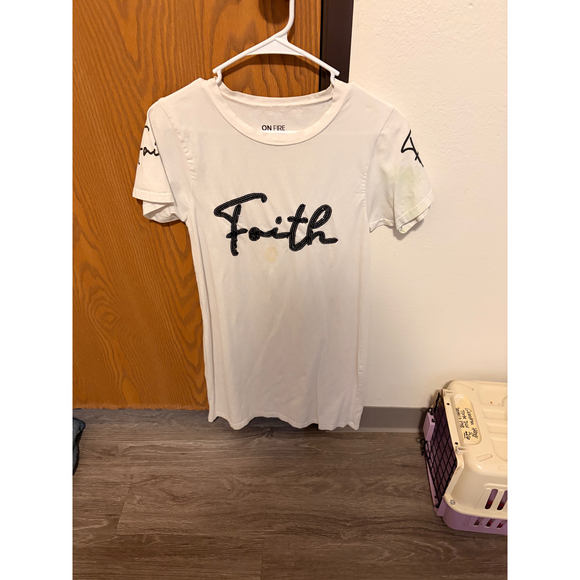 Unknown Dresses & Skirts - Unknown Faith Tshirt Dress in Cream